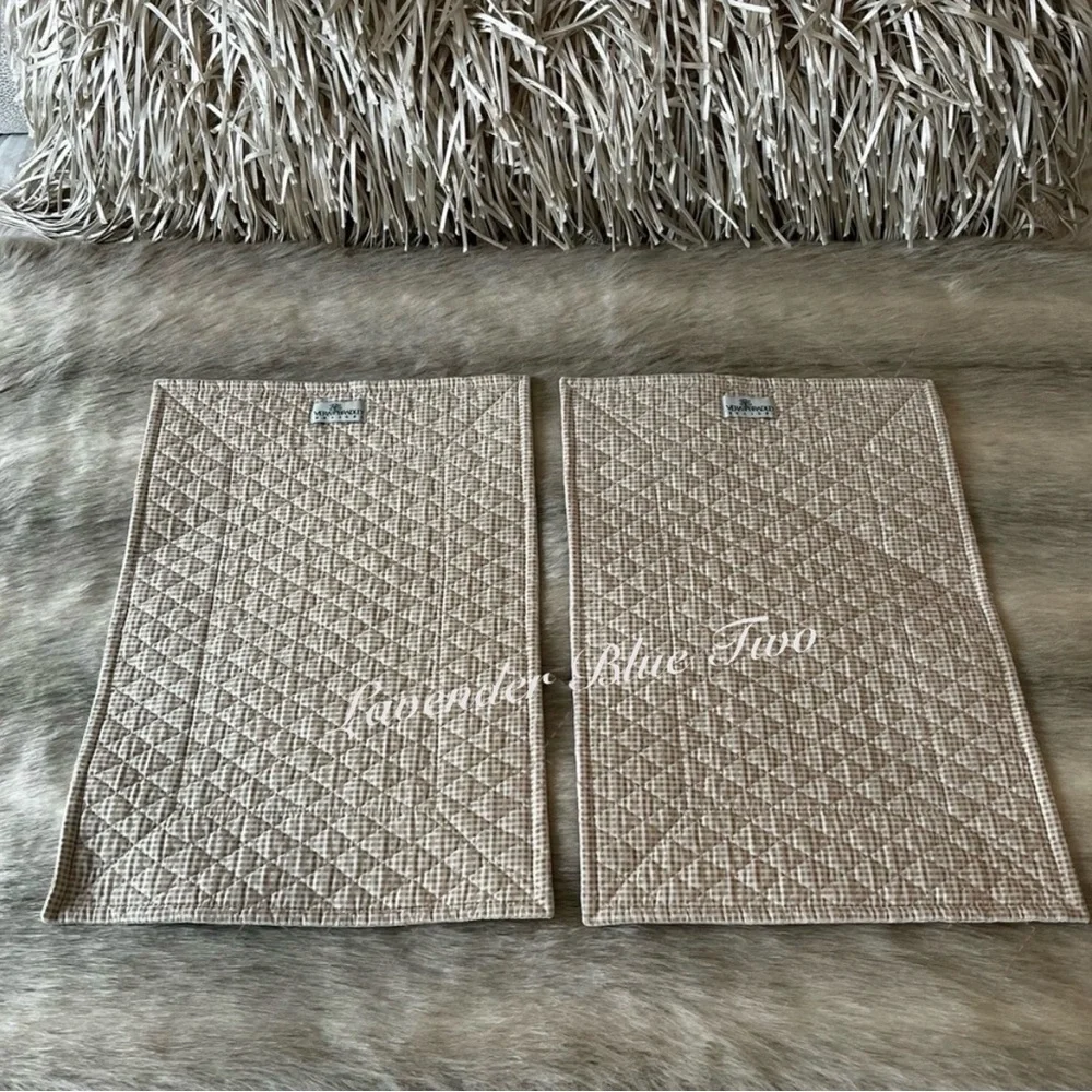 Vintage VERA BRADLEY DESIGNS Natural 1995 2 Placemats 13”H x 18”L Cream USA